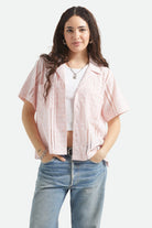 Women's Paradise Lounge Short Sleeve Shirt in the color Chalk Pink - Women's Front View