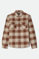 Men's Bowery Heavyweight Flannel in the color Pinecone Brown/Whitecap - Front Product View