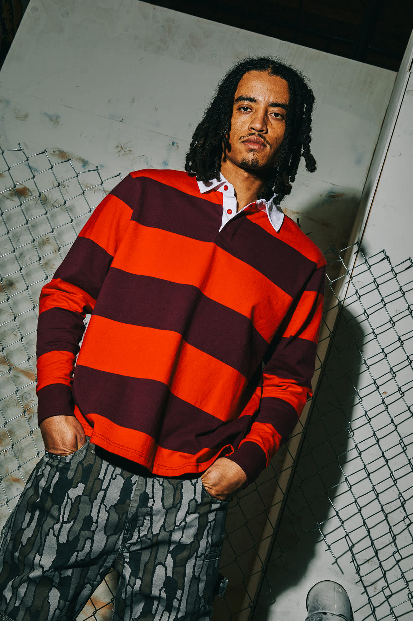 Men's Union Heavyweight Rugby Polo in the color Adrenaline Rush/Port - Men's Lifestyle image