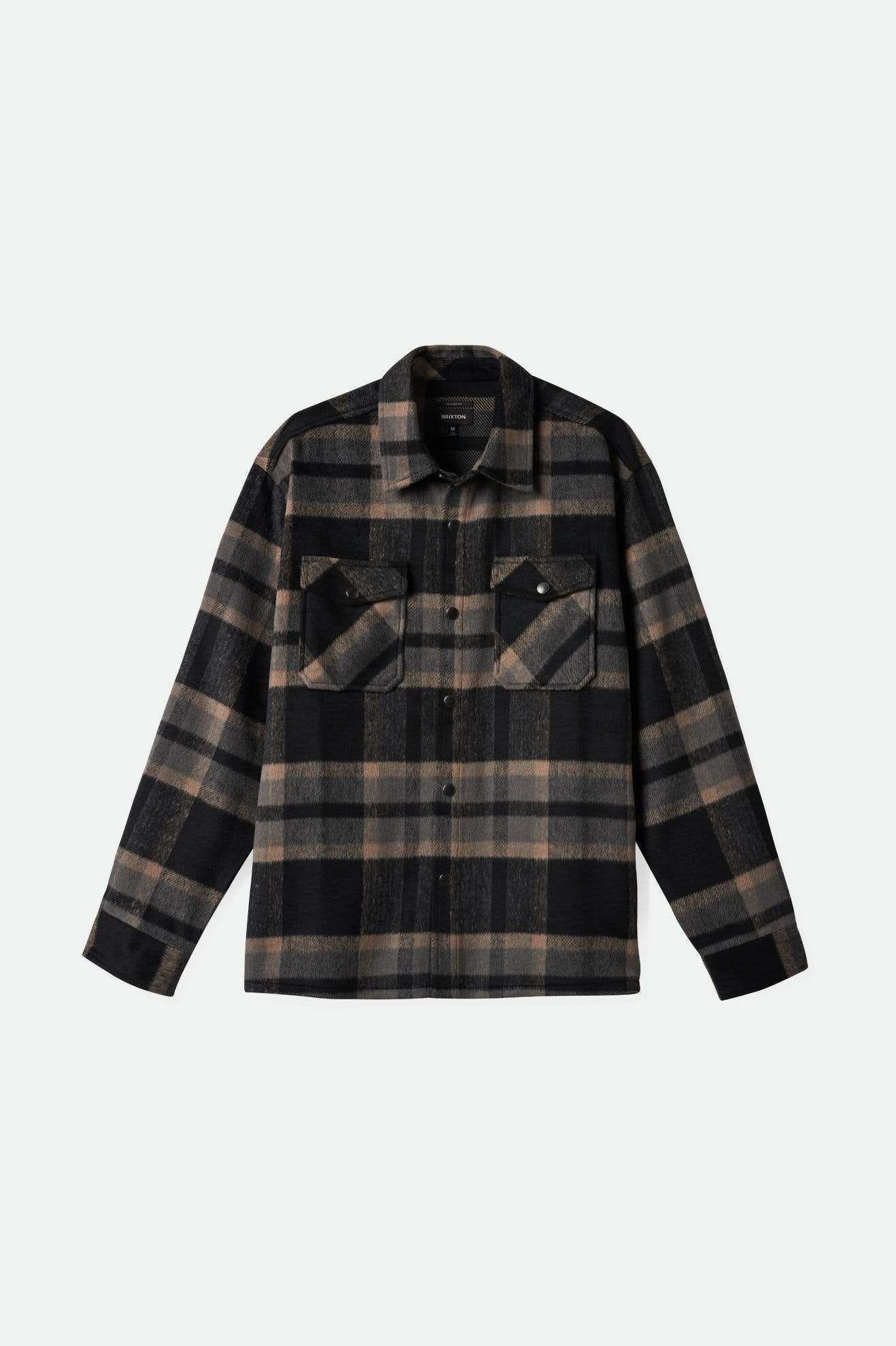 
       Brixton Men&#39;s Selden Soft Brushed L/S Flannel Overshirt - Black/Charcoal | Main
     