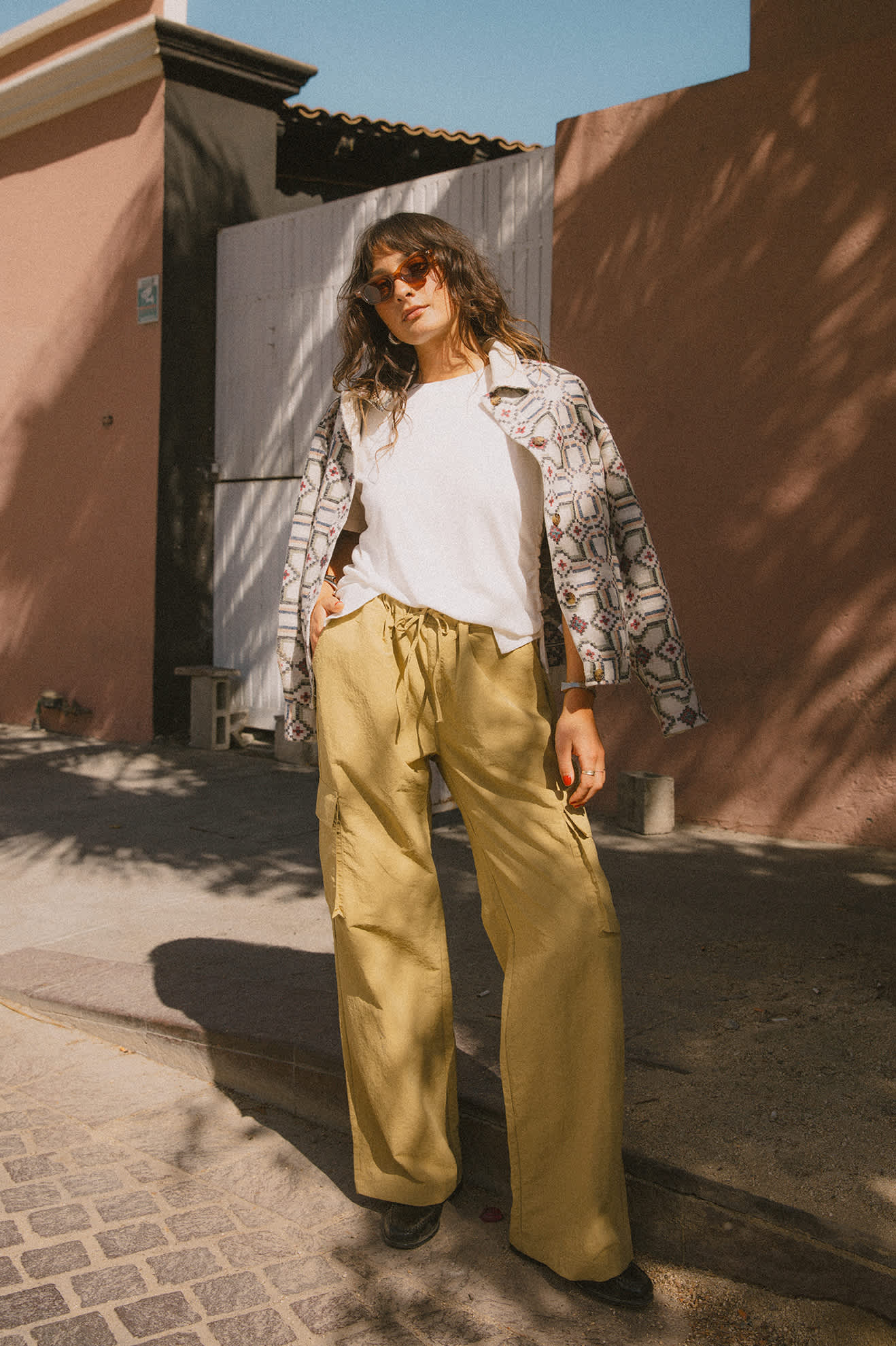 Women's The Jett Lightweight Cargo Wide Leg Pant in the color Olive Stone - Men's Lifestyle image