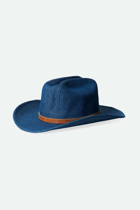 
       Brixton Women&#39;s Range 70&#39;s Cowboy Hat - Denim | Main
     