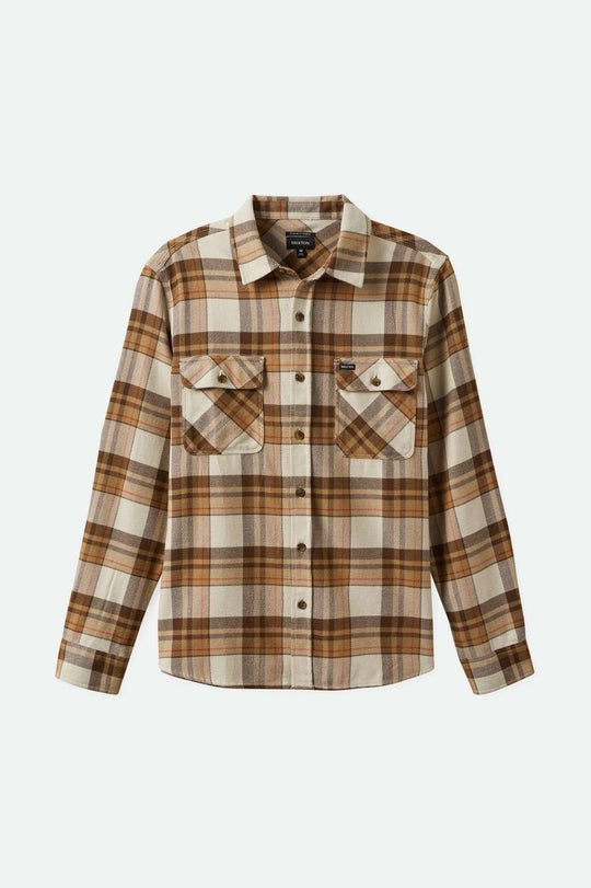 
       Brixton Men&#39;s Bowery L/S Flannel - Whitecap/Pinecone Brown/Burro Brown | Main
     