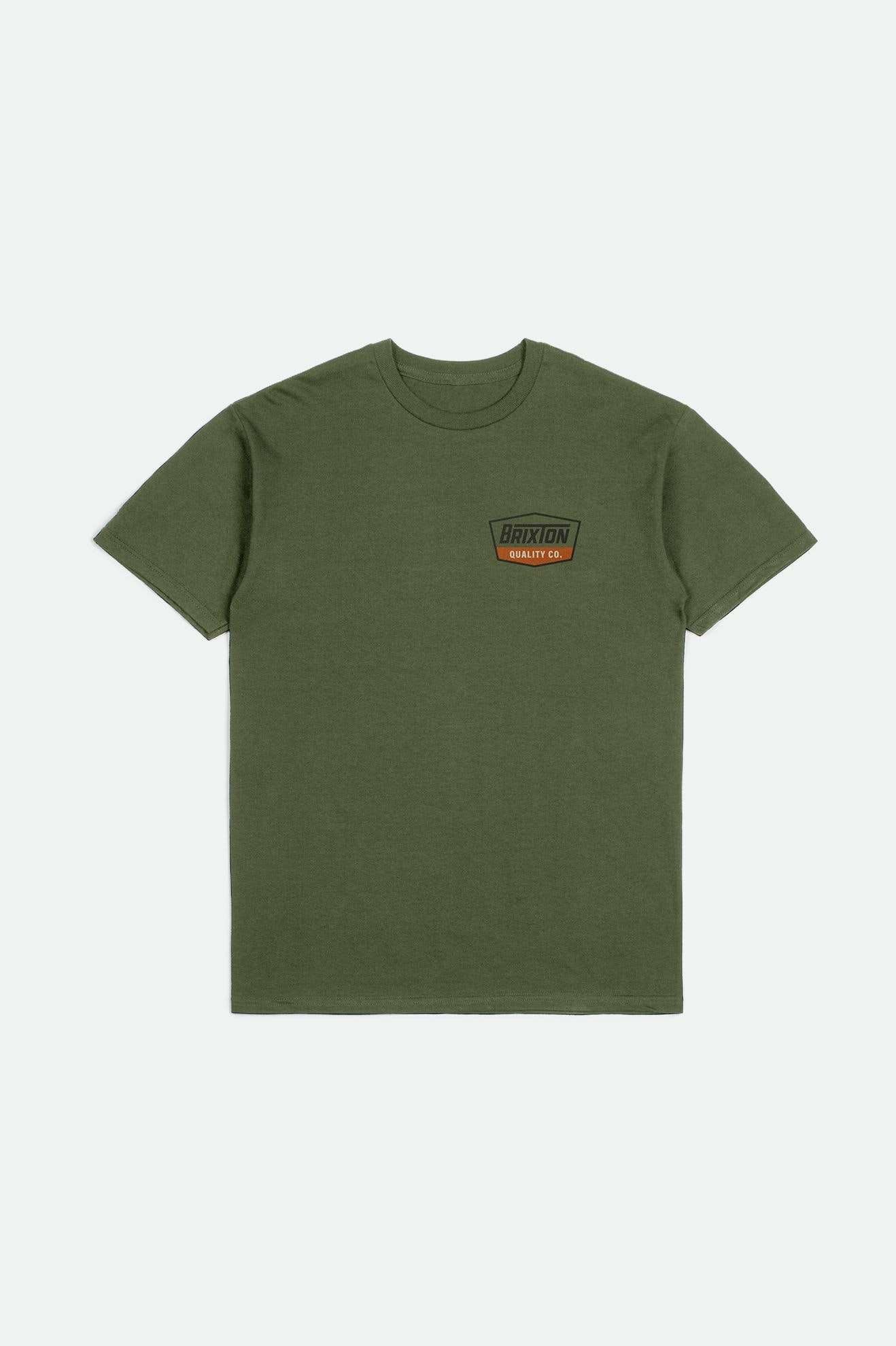 
       Brixton Men&#39;s Regal S/S Standard T-Shirt - Ivy Green/Washed Black/Rust | Main
     