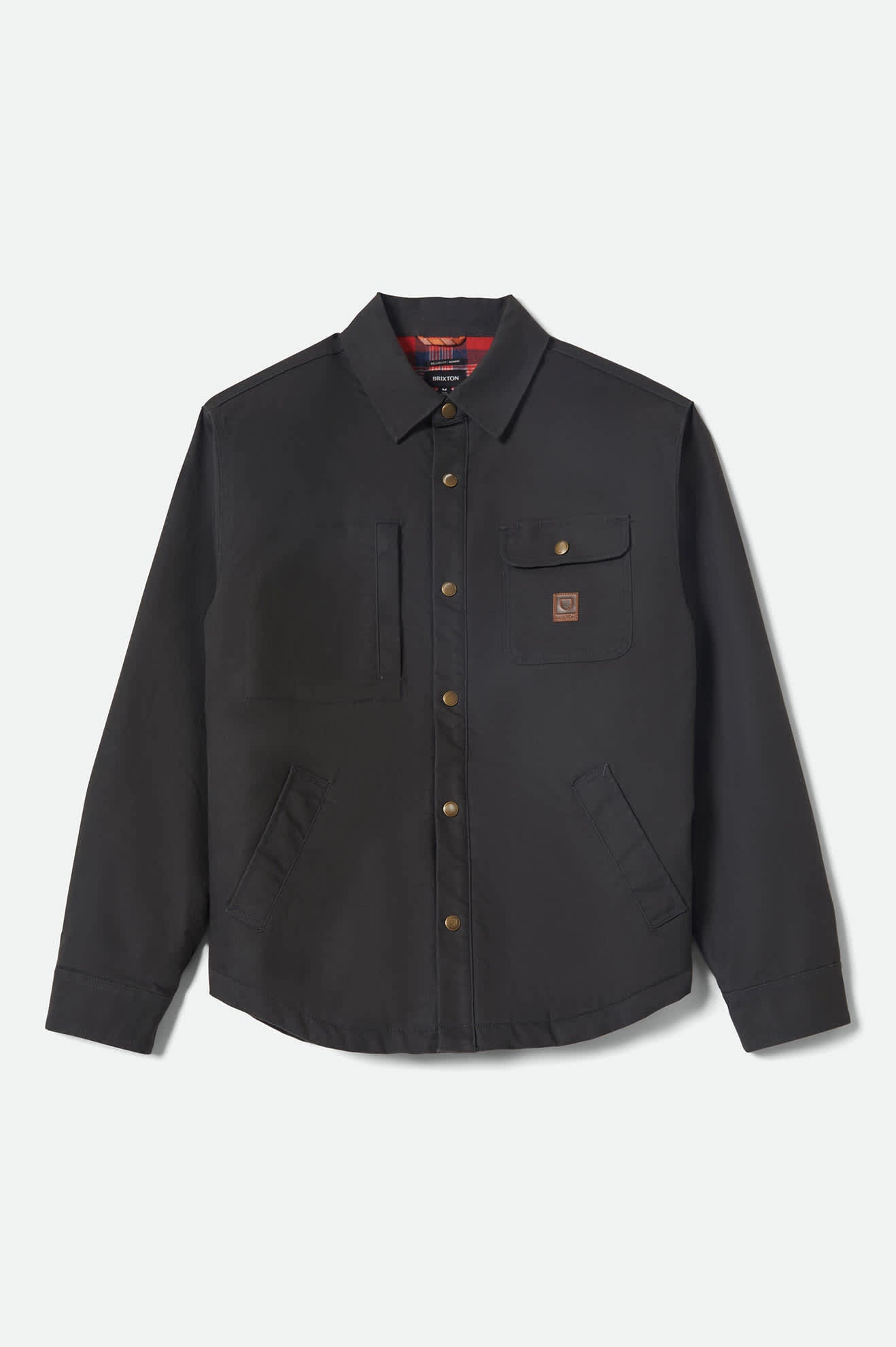 Men's Builders Stretch L/S Overshirt in the color Washed Black - Front Product View