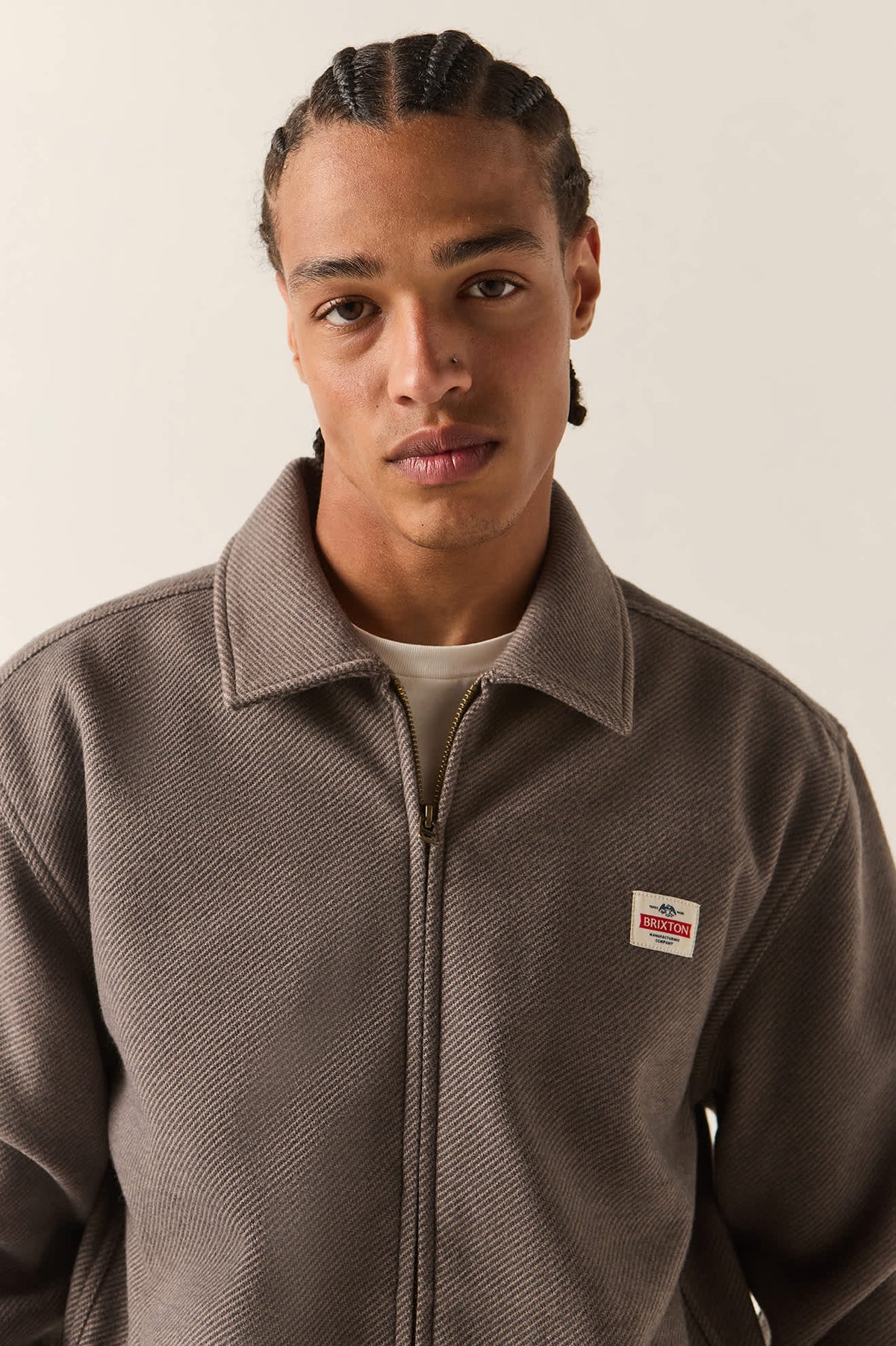 Men's Trademark Zip Flannel Jacket in the color Heather Grey - Additional Fit image