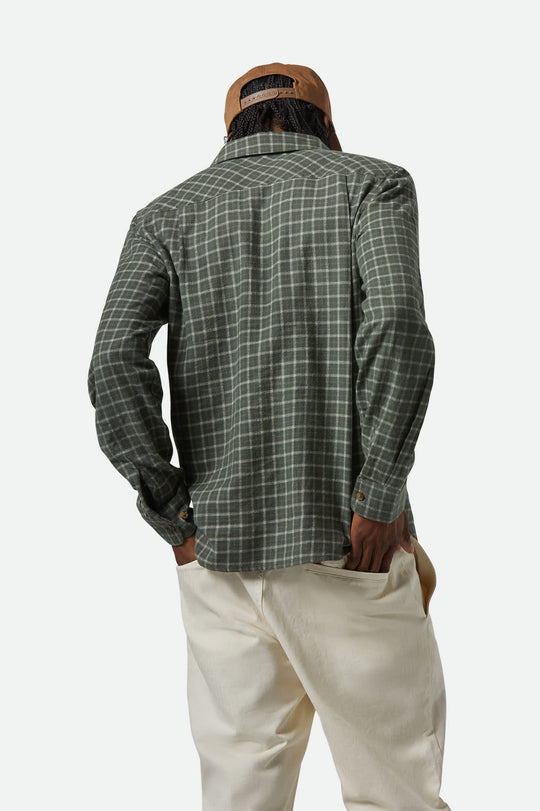 
       Men&#39;s Bowery Lightweight Ultra Soft L/S Flannel in the color Ivy Green/Whitecap - Men&#39;s Back View
     