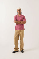 Men's Century Shirt in the color Pink Shadow Plaid - Men's Front View