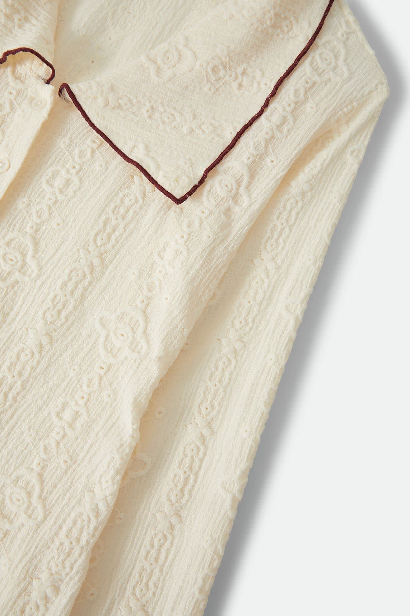 Women's Grace Button Down Shirt in the color Off White/Wild Ginger - Additional Laydown image