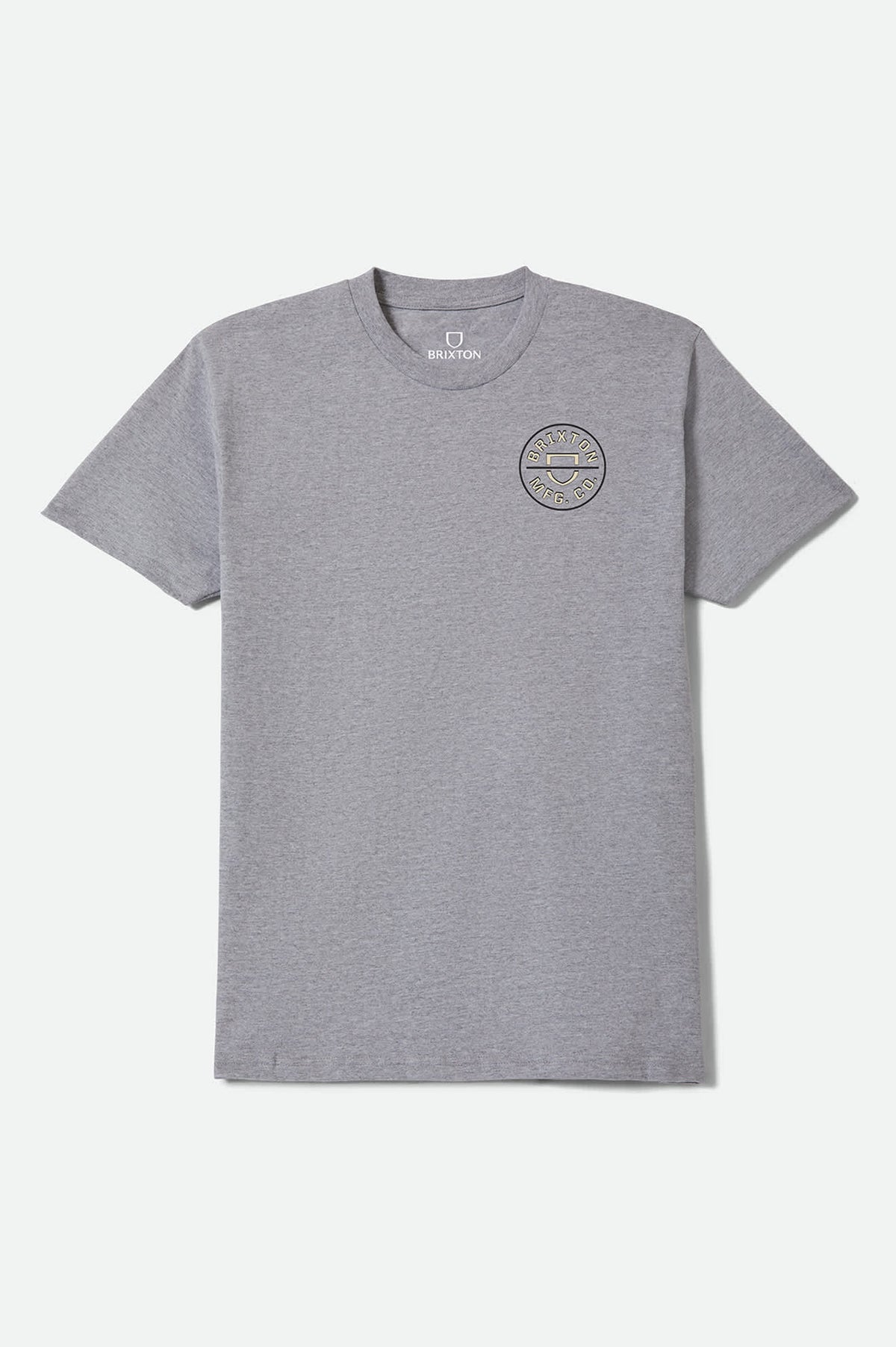 Men's Crest II Standard T-Shirt in the color Heather Grey/Black/Ivory - Front Product View