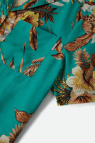 Women's Campos Button Down Shirt in the color Retro Green Flor Campos - Additional Laydown image