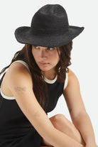 Women's Odessa Straw Packable Cowboy Hat in the color Black - Additional Fit image