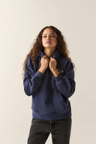 Women's High Speed Hoodie in the color Washed Navy - Additional Fit image