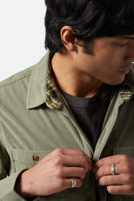 
       Men&#39;s The Field Corduroy L/S Overshirt in the color Military Olive - Additional Fit image
     