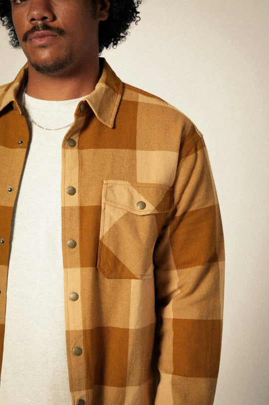 
       Men&#39;s Selden L/S Flannel in the color Washed Copper/Curry Buffalo - Additional Fit image
     