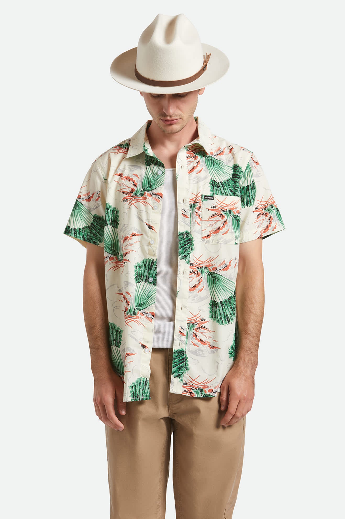 Unisex Hitch Ranch Fedora in the color Off White - Men's Front View