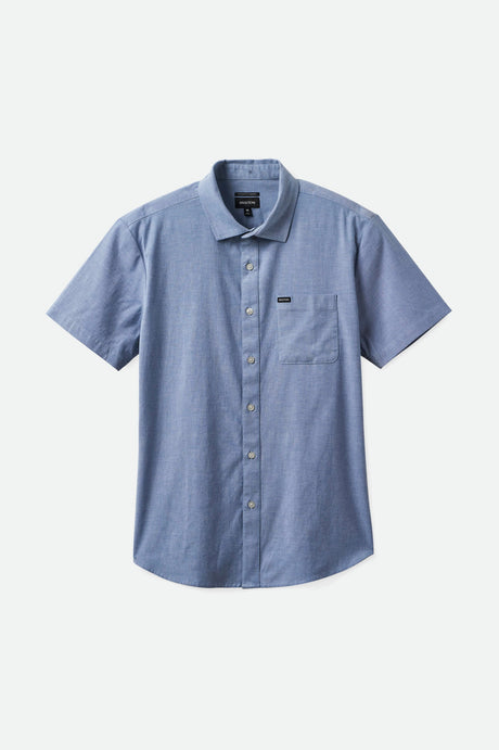 Men's Charter Oxford S/S Shirt in the color Light Blue Chambray - Front Product View