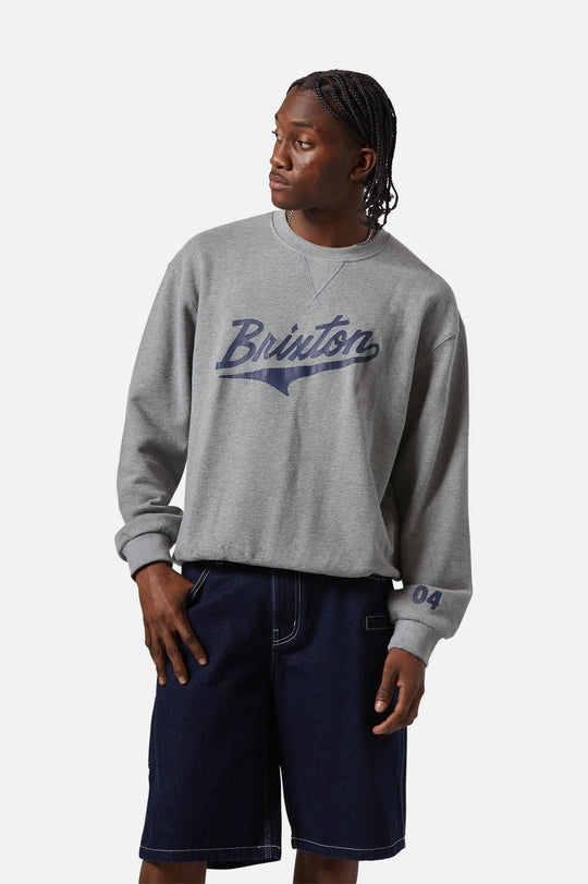 
       Men&#39;s The League Broken In Crew in the color Heather Grey - Men&#39;s Front View
     