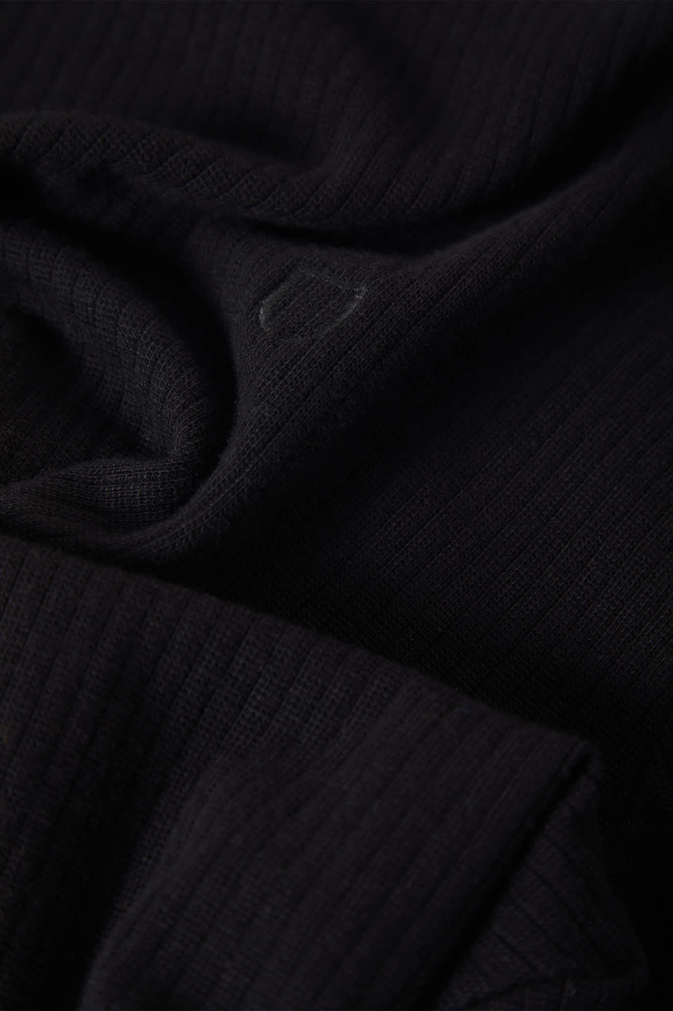 Men's Ribbed City S/S Polo in the color Black - Additional Laydown image