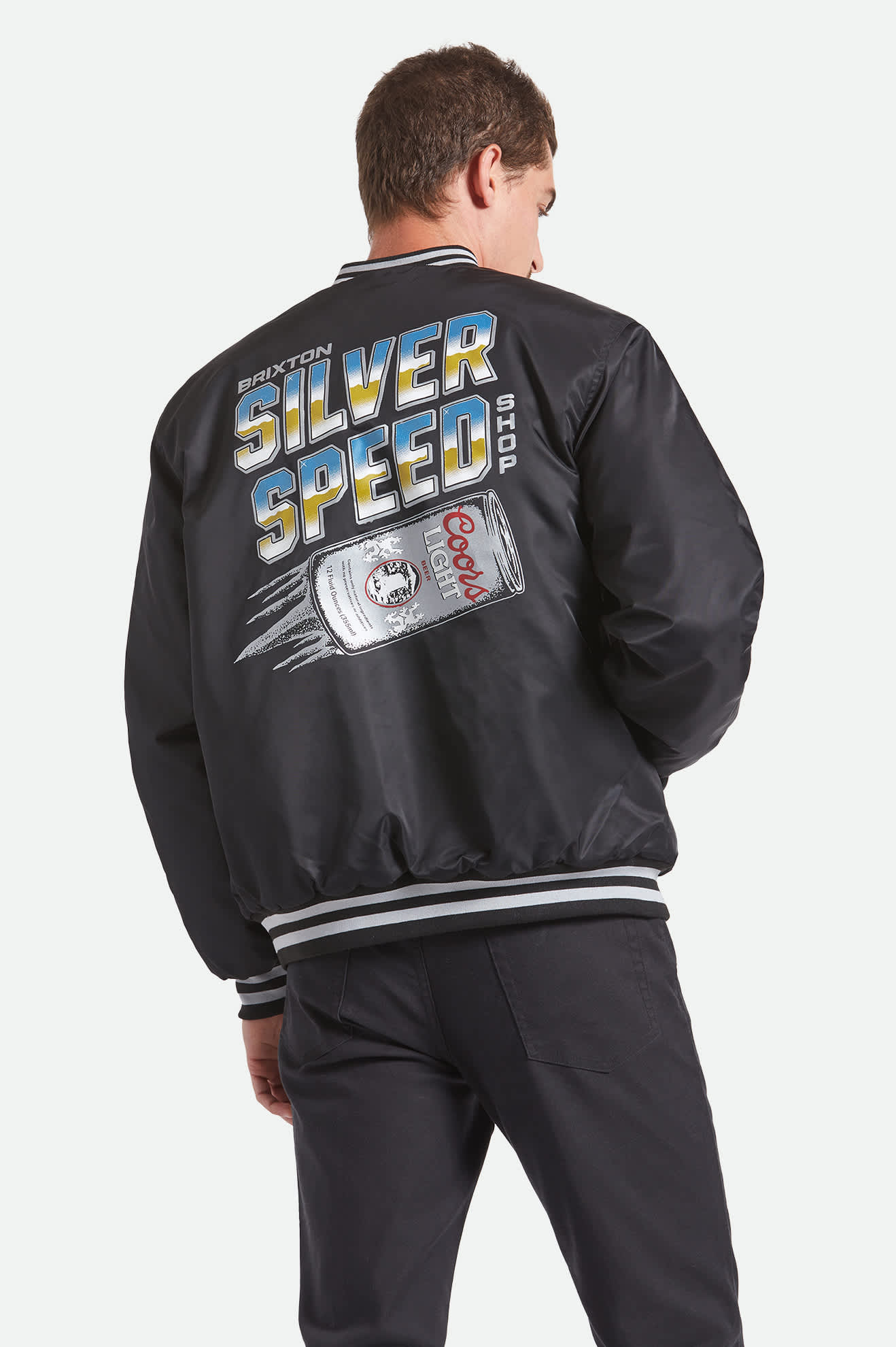 Men's Coors Light Silver Speed Shop Jacket in the color Black/Silver - Additional Fit image