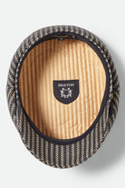 Unisex Fiddler Lightweight Fisherman Cap in the color Black/Natural Straw - Additional Laydown image