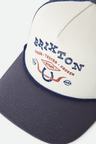Unisex Beekman Netplus Trucker Hat in the color Off White/Navy - Additional Laydown image