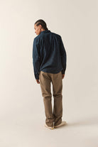 Men's Charter Print Shirt in the color Washed Navy Geo - Additional Fit image