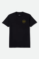 Men's Oath V Standard T-Shirt in the color Black/Dark Yellow - Front Product View