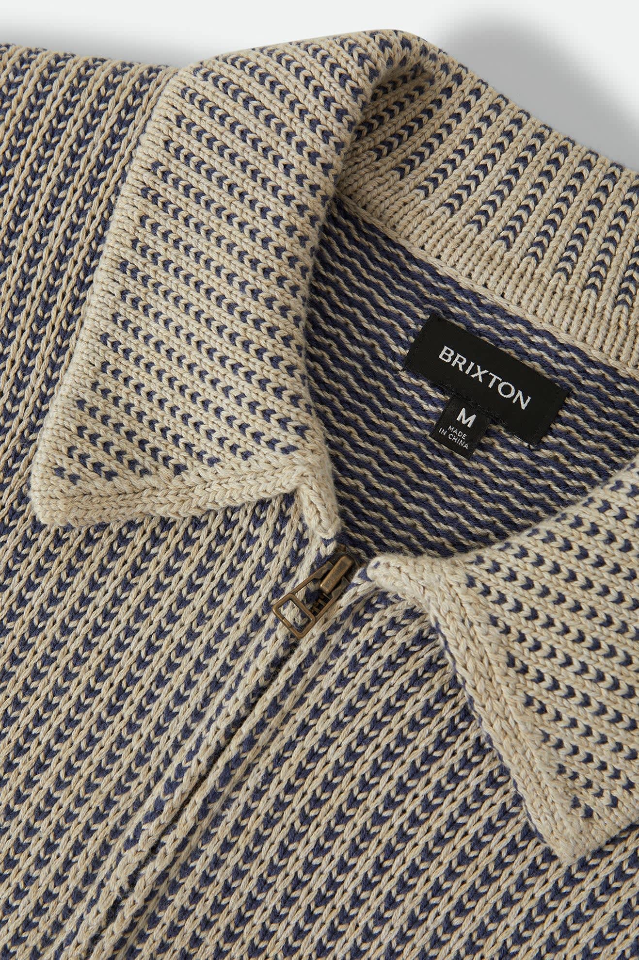 Unisex Pacific Zip Sweater in the color Navy/Whitecap - Additional Laydown image