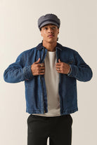 Men's Mechanic Garage Zip Lined Jacket in the color Rinse Denim - Men's Front View