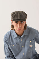 Unisex Brood Baggy Flannel Snap Cap in the color Brown Faux Leather - Men's Front View