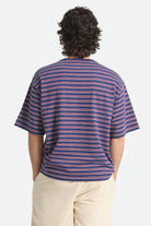 Men's Poolside Pique Box Crop T-Shirt in the color Washed Navy - Men's Back View