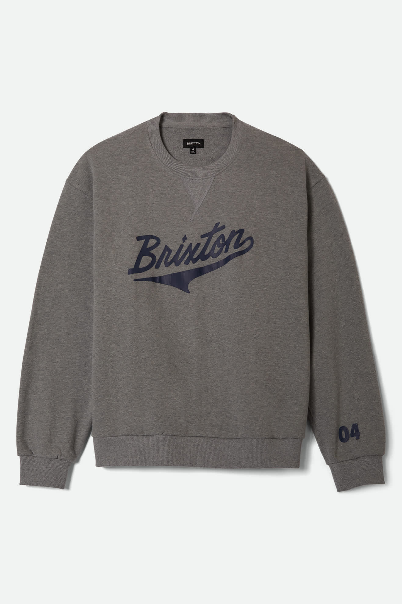 
       Men&#39;s The League Broken In Crew in the color Heather Grey - Front Product View
     