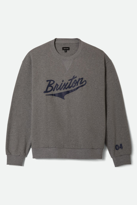 Men's The League Broken In Crew in the color Heather Grey - Front Product View