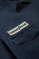 Men's Goodyear Trademark Lightweight Coaches Jacket in the color Washed Navy - Additional Laydown image