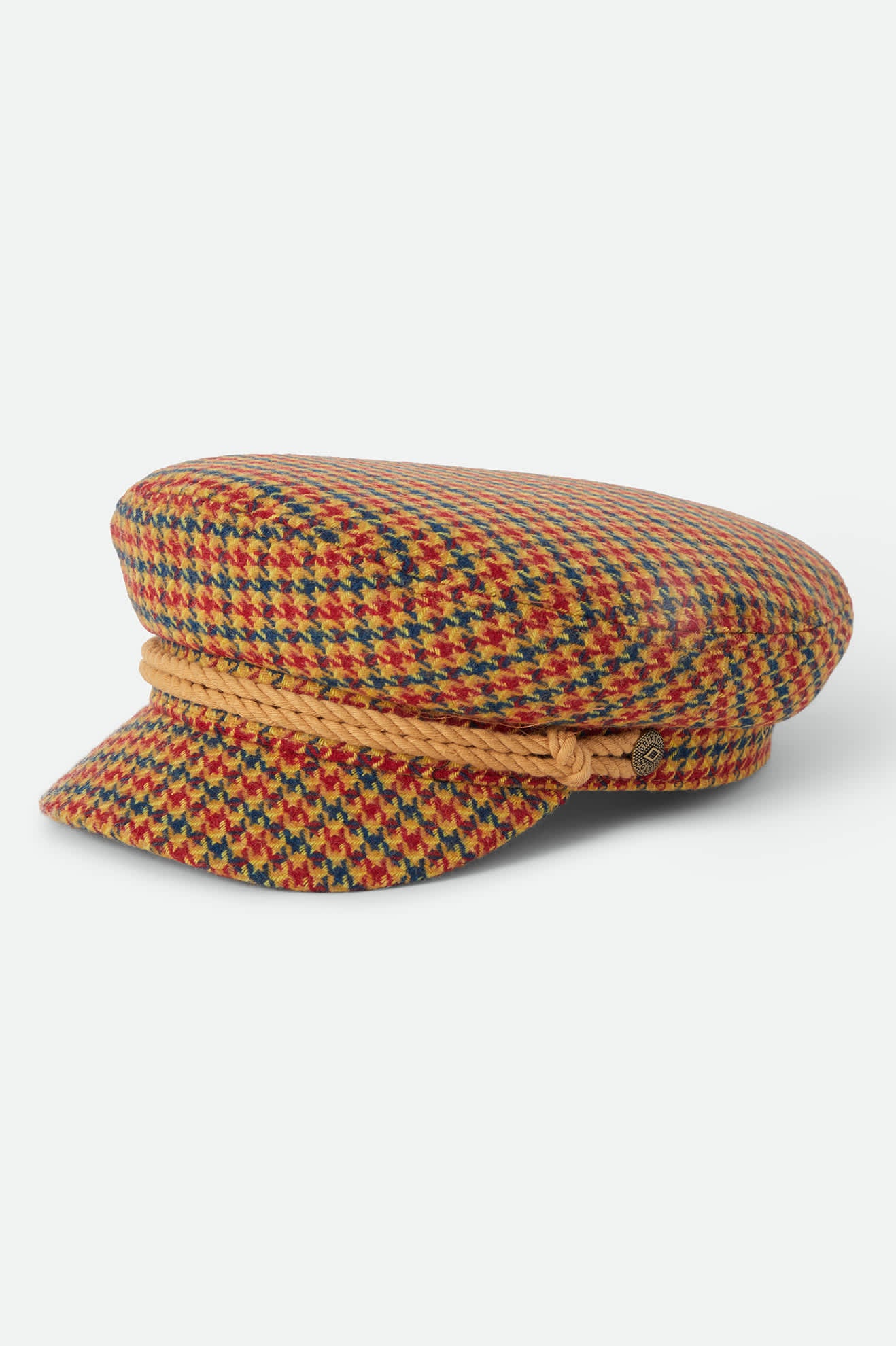Unisex Fiddler Fisherman Cap in the color Taupe/Orange/Royal - Front Product View