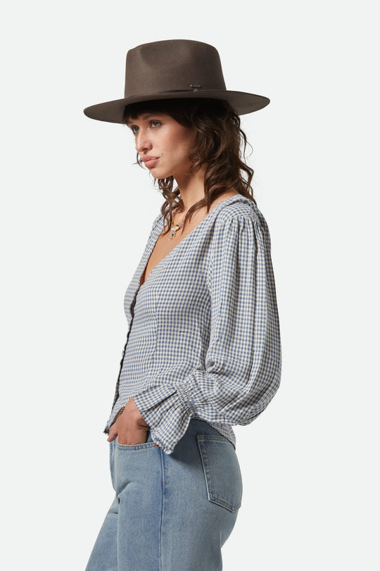 
       Unisex Cohen Cowboy Hat in the color Brown - Women&#39;s Side View
     