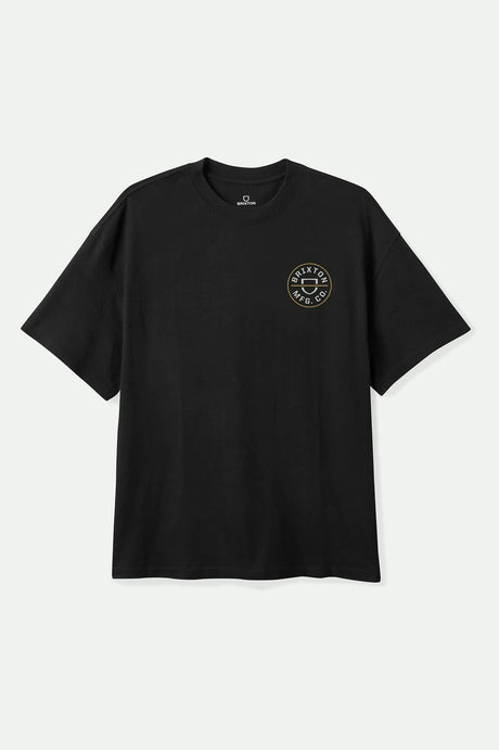 Men's Crest II S/S Standard T-Shirt in the color Black/Off White/Copper - Front Product View