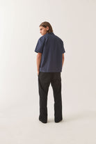 Men's Trademark Short Sleeve Shirt in the color Washed Navy - Men's Back View