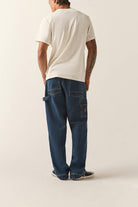 Men's Builders Carpenter Pant in the color Dark Denim - Men's Back View