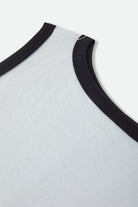 Women's Carefree Organic Garment Dye Cropped Tank in the color Blue Aura - Additional Laydown image