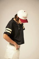 Women's Save A Horse Netplus Snapback in the color Crimson/Off White - Women's Front View
