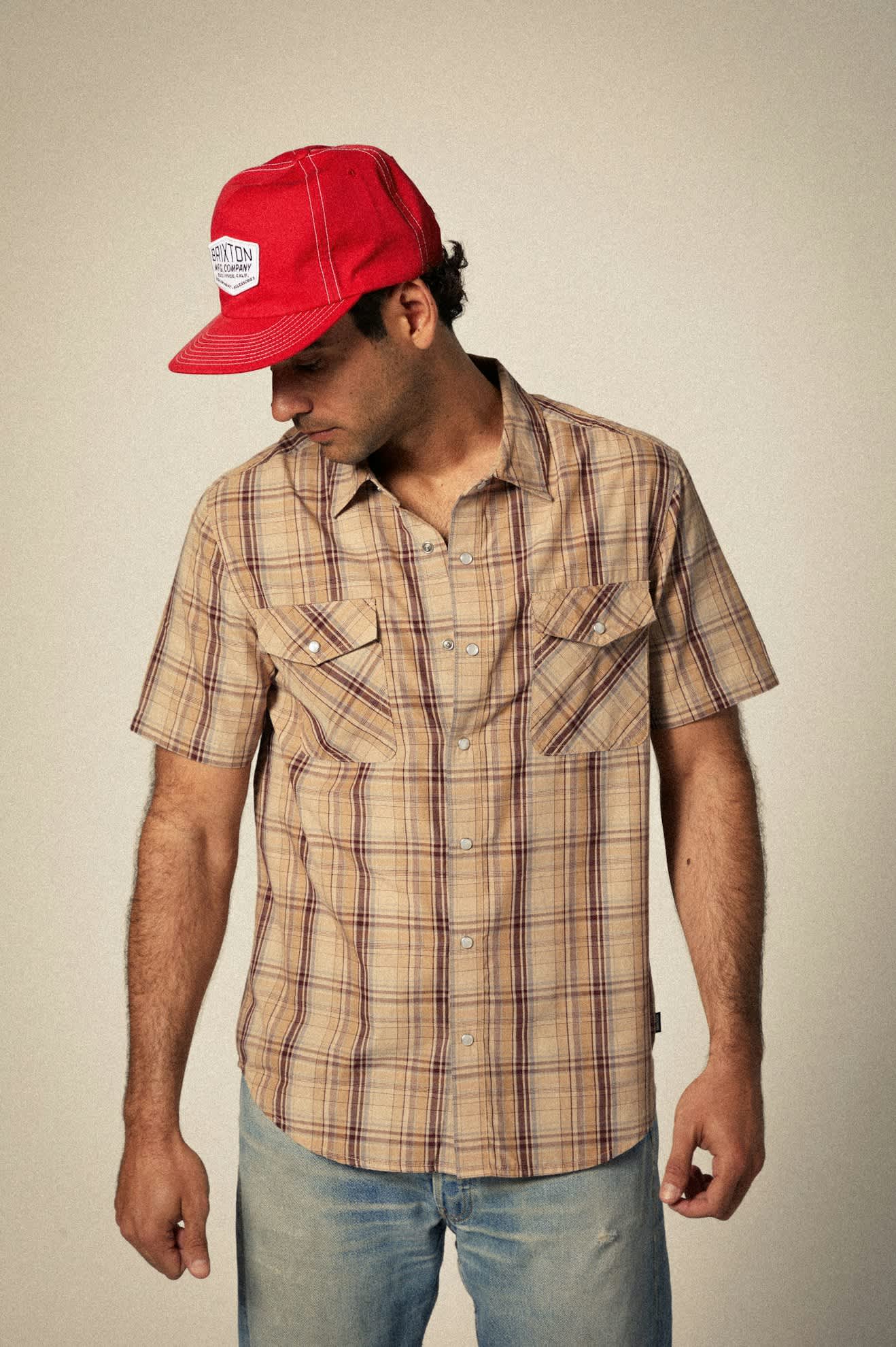 Unisex Coleson Snapback in the color Red - Men's Side View