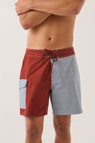 Men's Classic Trunk 17" in the color Dark Brick/Dusty Blue - Additional Fit image