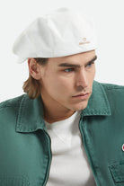 Unisex Hooligan Flat Cap in the color Whitecap - Men's Front View