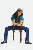 Unisex Brood Newsboy Cap in the color Dusted Ochre/Khaki/Verdant Green - Additional Fit image