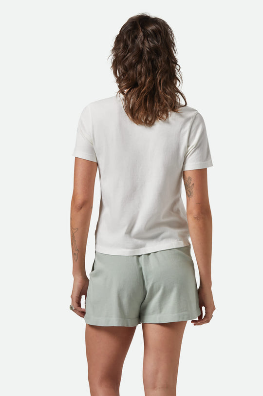 
       Women&#39;s Carefree Organic Garment Dye Perfect T-Shirt in the color Off White - Women&#39;s Back View
     