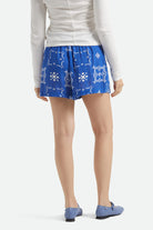 Women's Tile Short in the color Sunrise Blue Tile Print - Women's Back View