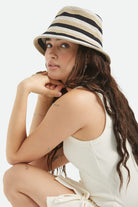 Women's Lisboa Knit Packable Bucket Hat in the color Black/Sand/Whitecap - Additional Fit image