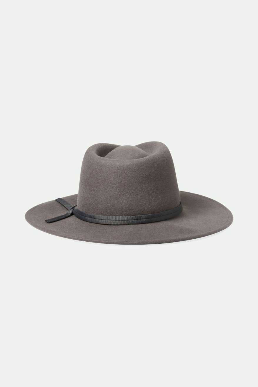 
       Back Laydown Image for Joanna Felt Packable Hat - Dark Grey
     